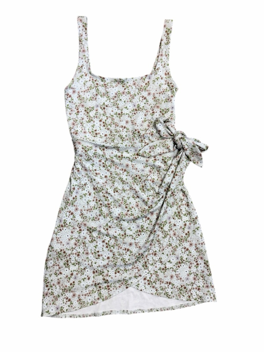 Wilfred Saturn Floral Mini Dress Cream with‎ Pink and Green - Small